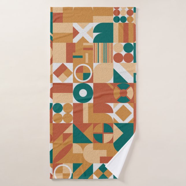 motif géométrique Abstrait. Chiffres Multicolores. (Serviette de bain)