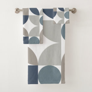 Motif géométrique Abstrait Marine bleu gris