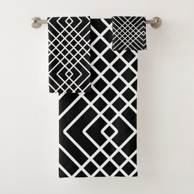 motif géométrique Abstrait - noir et blanc. (En situation)