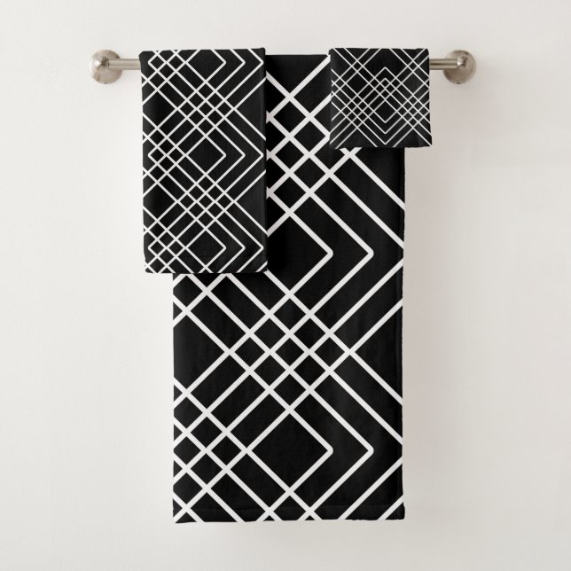 Motif géométrique abstrait - noir et blanc. (En situation)