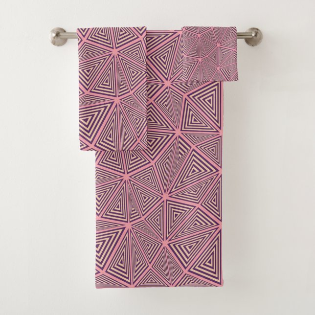 Motif géométrique Art déco rétro rose et noir (En situation)