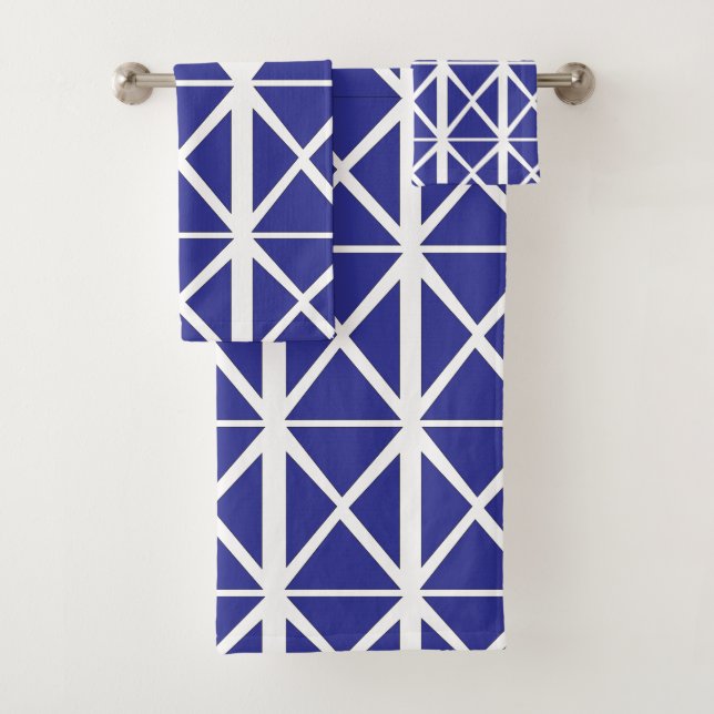 Motif géométrique bleu blanc (En situation)