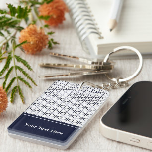 Motif géométrique bleu marine sur fond blanc