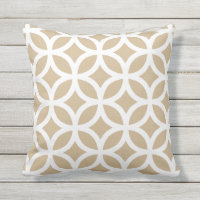 Motif géométrique Brown de sable Coussins extérieu
