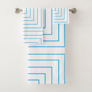 Motif géométrique Carré concentré bleu