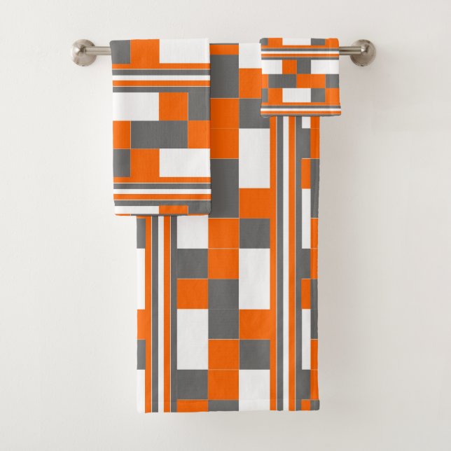 Motif géométrique carré Gris orange (En situation)