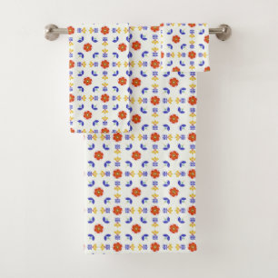 Motif géométrique de fleur au néon d'art popula