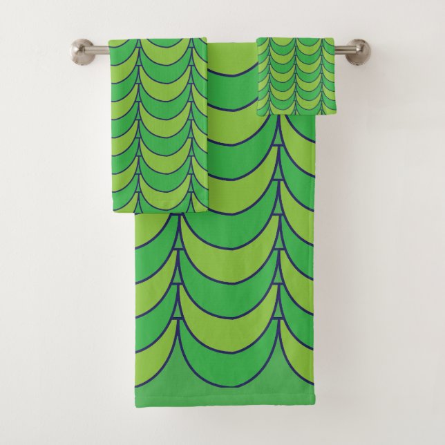 Motif géométrique demi-cercle vert géométrique (En situation)