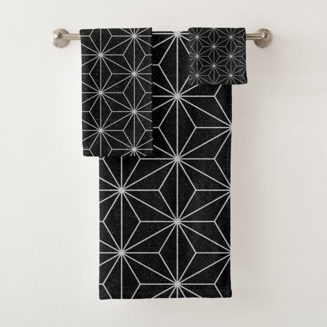 Motif géométrique élégant - Argent et Noir - (En situation)