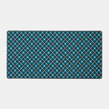 Motif géométrique en grille sarcelle et marine
