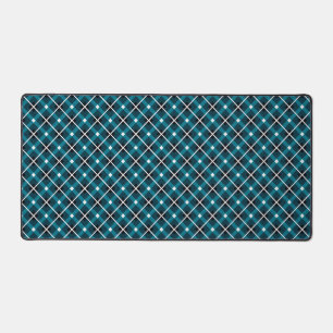 Motif géométrique en grille sarcelle et marine