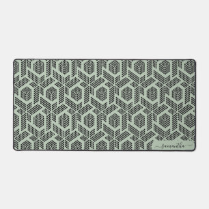 Motif géométrique en points verts sur sauge