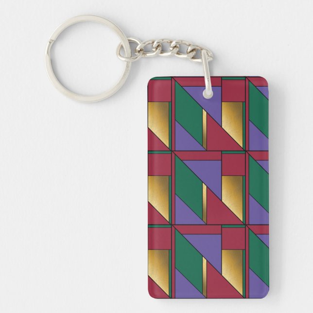 Motif géométrique Gold violet vert rouge (Devant)