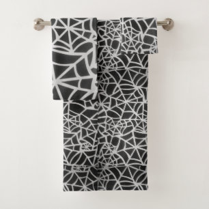 Motif géométrique Gras noir et blanc Spider Web