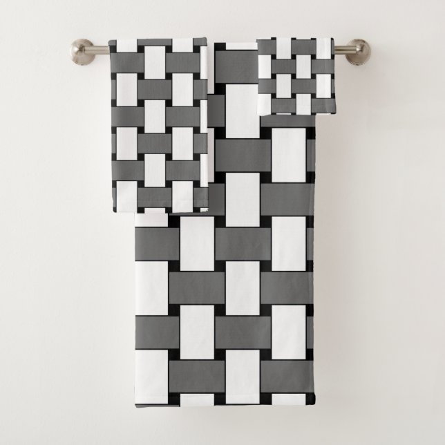 Motif géométrique gris et blanc (En situation)