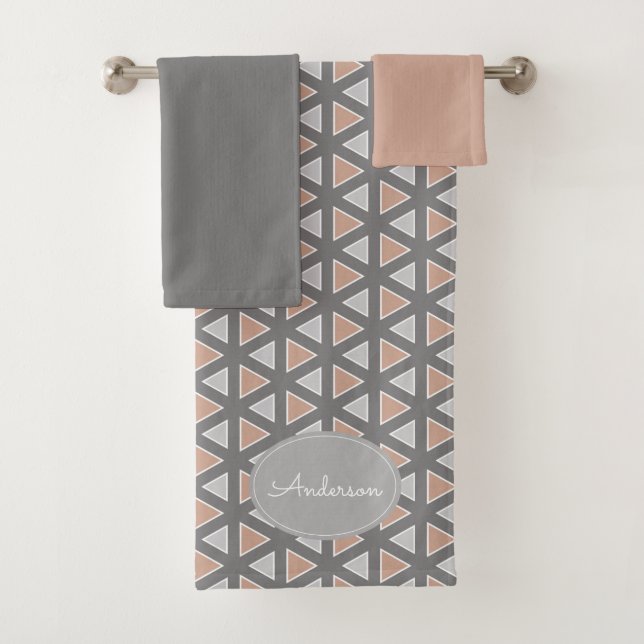 Motif géométrique gris et bronzage à la mode (En situation)