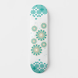 Motif géométrique islamique en skateboard turquois