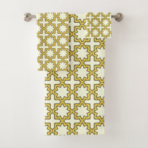 Motif géométrique jaune et marron