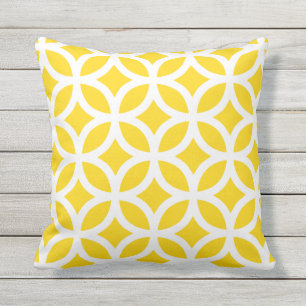 Motif géométrique jaune soleil Coussins extérie