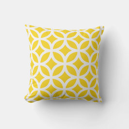 Motif géométrique jaune soleil Coussins extérieurs