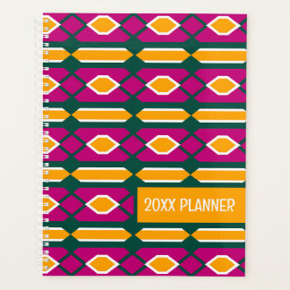 Motif géométrique Magenta, Emerald et Goldenrod