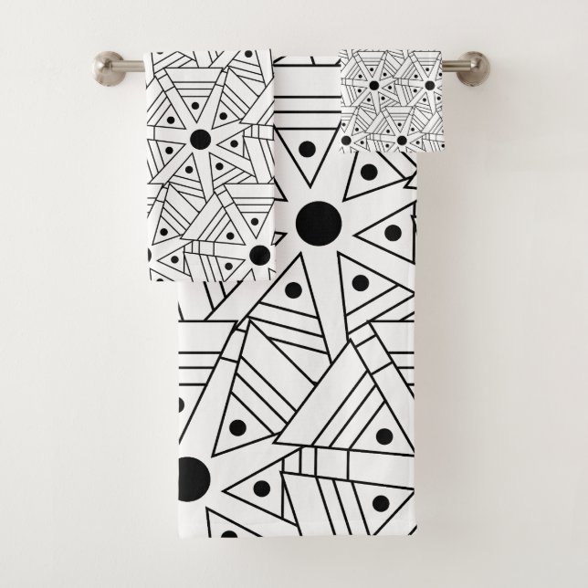 Motif géométrique Mandala noir et blanc (En situation)