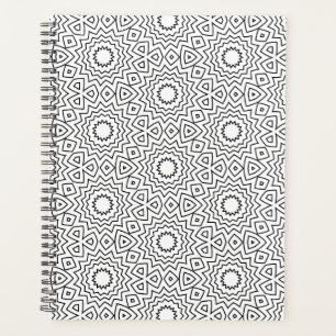 Motif géométrique mandala noir et blanc moderne