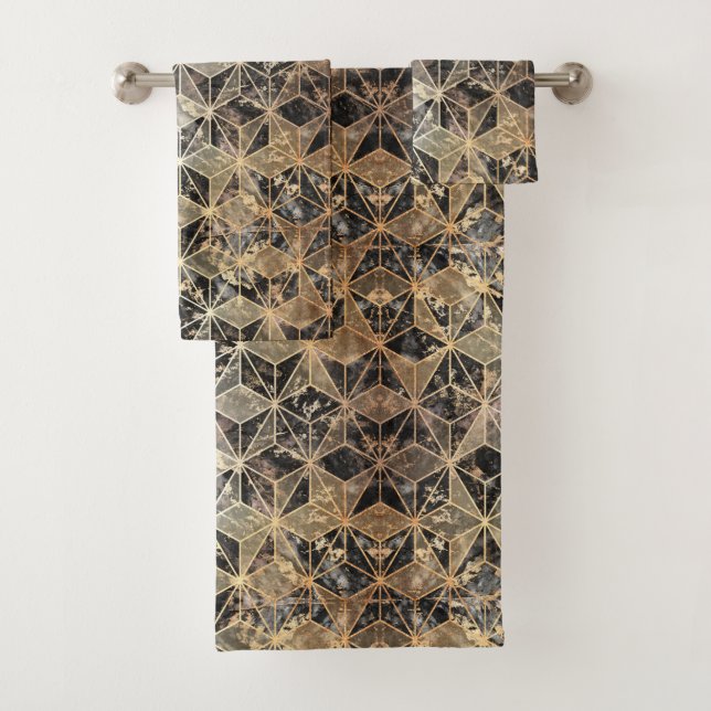 Motif géométrique marbre et or (En situation)
