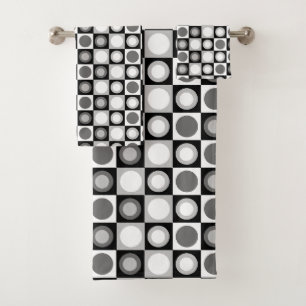 Motif géométrique MCM rétro noir blanc