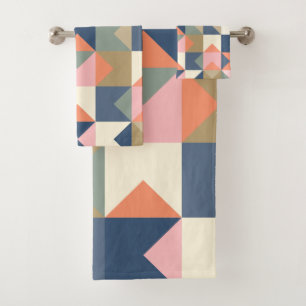 Motif géométrique mignon en marine et corail