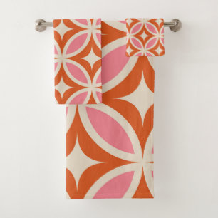 Motif géométrique moderne du milieu du siècle rose