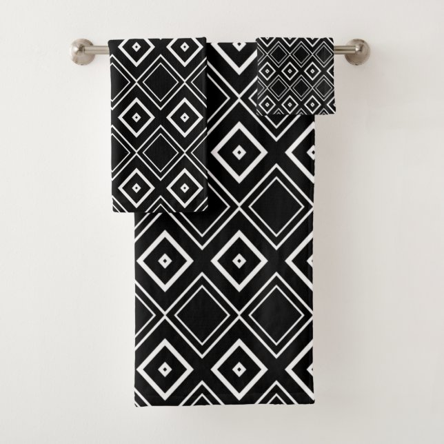 Motif géométrique moderne noir et blanc (En situation)