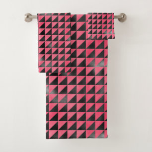Motif géométrique moderne rose noir métallique bri