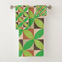 Motif géométrique moderne vert du milieu du siècle