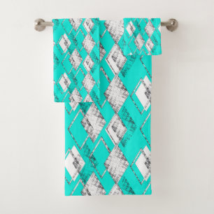 Motif géométrique néo-turquoise.