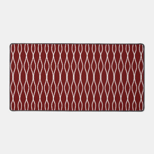 Motif géométrique ondulé abstrait blanc sur marron