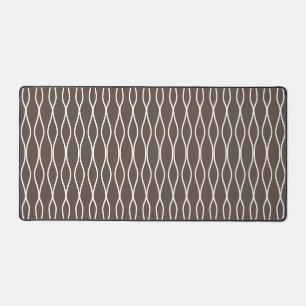 Motif géométrique ondulé abstrait blanc sur marron