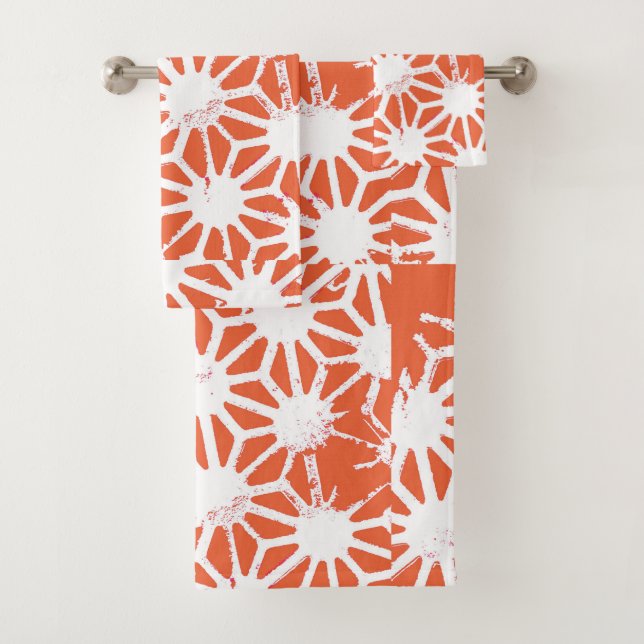 Motif géométrique orange et blanc (En situation)