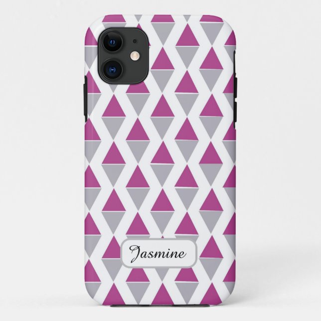 Motif géométrique personnalisé iPhone 11 Coque (Dos)