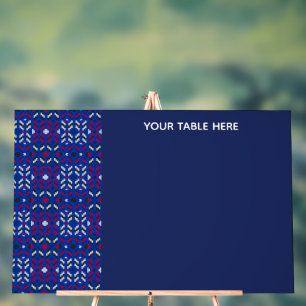 Motif géométrique pixel traditionnel en bleu profo