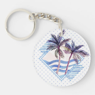 Motif géométrique pourpre de palmier d'aquarelle