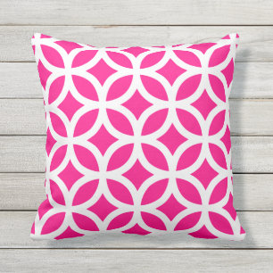 Motif géométrique rose chaud Coussins de l'exté