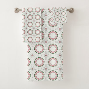 Motif géométrique rose et vert