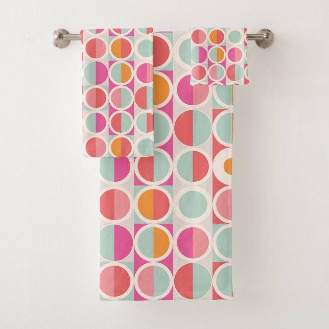 Motif géométrique rose orange (En situation)