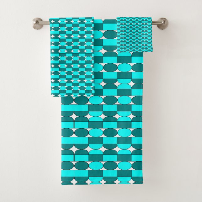 Motif géométrique turquoise Aqua Contemporary (En situation)