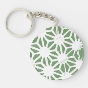 Motif géométrique vert et blanc olive