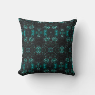 Motif géométrique vert foncé coussin d'art abstrai