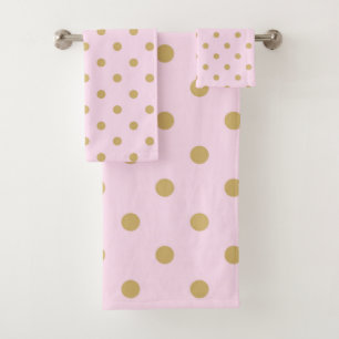 Motif girly tendance moderne à pois rose et or