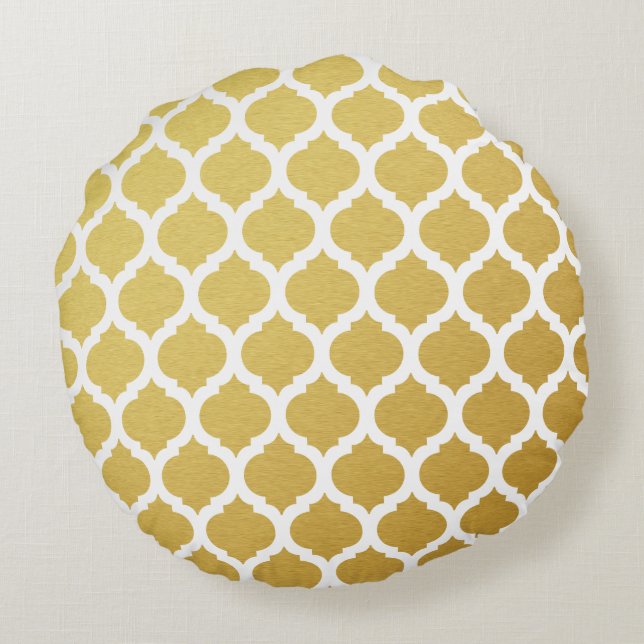 Motif Gold Marocain Coussins ronds (Dos)