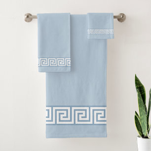 Motif grec blanc sur bleu lumineux merveilleux